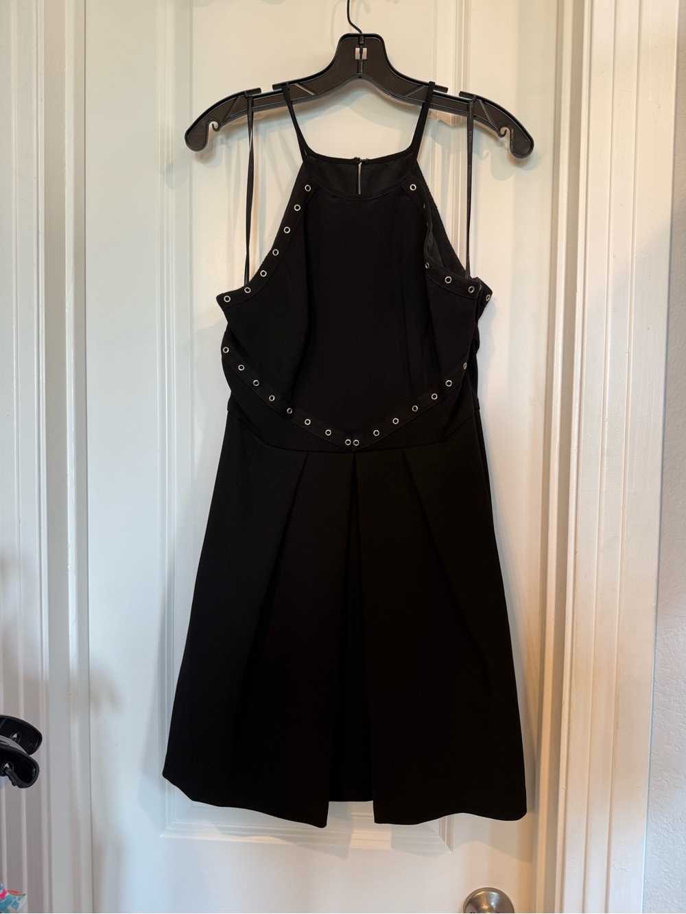 BCBGeneration Black Mini Dress with Grommet Detailing